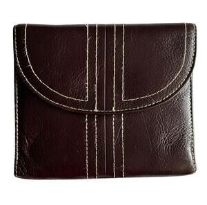 Buxton Vintage Wallet Chocolate Brown Genuine Leather Minimalist Espresso